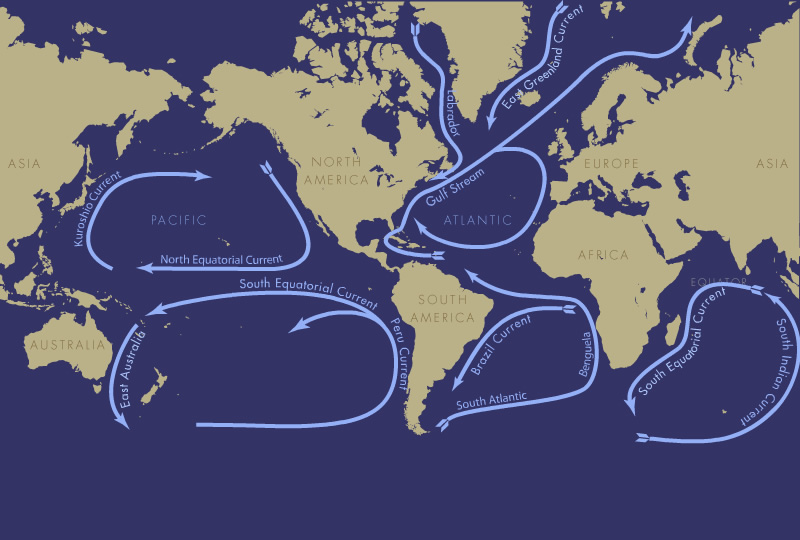 map of major ocean currents